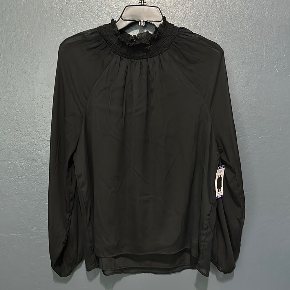 Joie black Ruffled Blouse with Long Sleeves